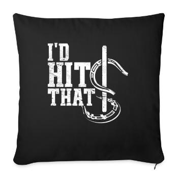Horse I would meet this Funny horseshoe - Sofa pillowcase 17,3'' x 17,3'' (45 x 45 cm) - black - Front