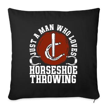 Hufeisen Werfer Männer Geschenk Pferd Hufeisen - Sofakissenbezug 45 x 45 cm - Schwarz - Vorne