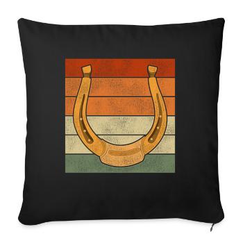 Equestrian Equestrian Gift Retro Horse Horseshoe - Sofa pillowcase 17,3'' x 17,3'' (45 x 45 cm) - black - Front