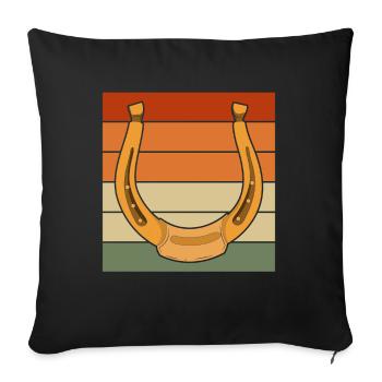 Horse Riding Equestrian Gift Retro Horseshoe - Sofa pillowcase 17,3'' x 17,3'' (45 x 45 cm) - black - Front