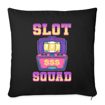 Slot Squad Lucky Slot Machine Casino Gambling - Sofa pillowcase 17,3'' x 17,3'' (45 x 45 cm) - black - Front