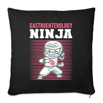 Gastroenterology Ninja Gastroenterologist - Sofa pillowcase 17,3'' x 17,3'' (45 x 45 cm) - black - Front