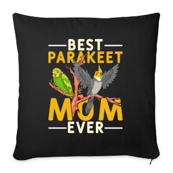 Beste Vogel Mama Muttertag Geschenk Sittich - Sofakissenbezug 45 x 45 cm - Schwarz - Vorne