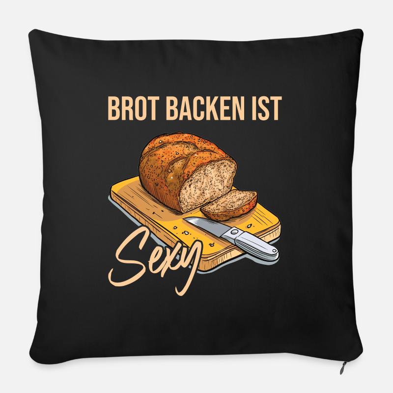 Faire du pain est sexy - Housse de coussin décorative 45 x 45 cm - noir