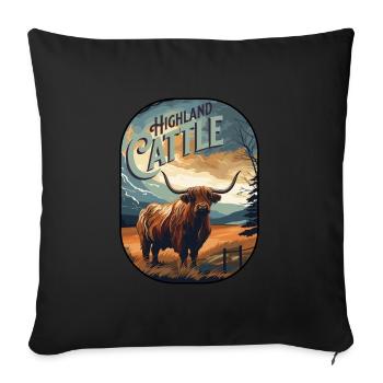 Bovins des Highlands - Housse de coussin décorative 45 x 45 cm - noir - Devant