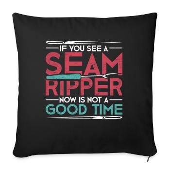 Pour ma défense Funny Gift Sewing - Housse de coussin décorative 45 x 45 cm - noir - Devant