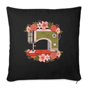 Sewing Machine Handmade Seamstress Gift Sewing - Sofa pillowcase 17,3'' x 17,3'' (45 x 45 cm) - black - Front