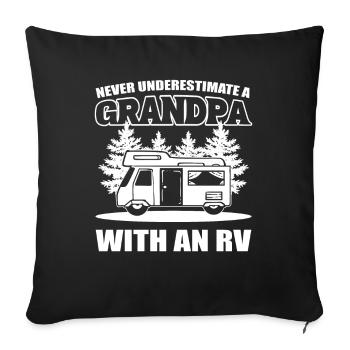 Ne sous-estimez jamais un grand-père avec un - Housse de coussin décorative 45 x 45 cm - noir - Devant