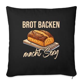 Faire du pain vous rend sexy - Housse de coussin décorative 45 x 45 cm - noir - Devant