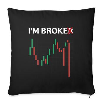 Bourse Bit Trading Millionaire’s Funny - Housse de coussin décorative 45 x 45 cm - noir - Devant