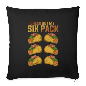 Regardez mon pack de six Funny Gift Taco - Housse de coussin décorative 45 x 45 cm - noir - Devant