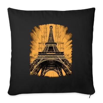 Iconic Eiffel Tower Parisian Architectural Romanticism - Sofa pillowcase 17,3'' x 17,3'' (45 x 45 cm) - black - Front