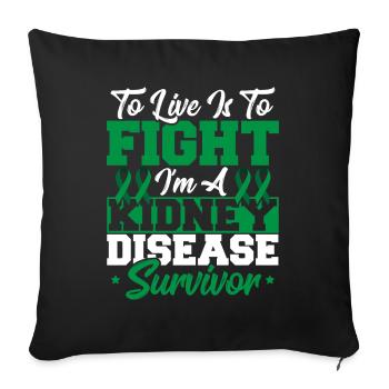 Vivre, c’est se battre Je suis un survivant de la - Housse de coussin décorative 45 x 45 cm - noir - Devant