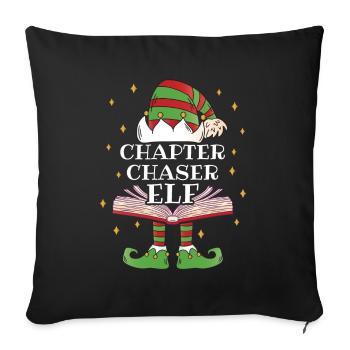 La lecture du livre du chasseur de chapitres elfes - Housse de coussin décorative 45 x 45 cm - noir - Devant