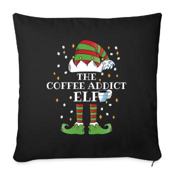 The Coffee Addict Elf - Sofa pillowcase 17,3'' x 17,3'' (45 x 45 cm) - black - Front