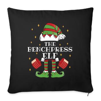 Le Benchpress Elf Fitness - Housse de coussin décorative 45 x 45 cm - noir - Devant