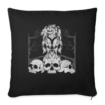 Scavenger Bird of Prey Gift Skull Vulture - Sofa pillowcase 17,3'' x 17,3'' (45 x 45 cm) - black - Front