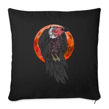 Bird of Prey Scavengers Gift Full Moon Vulture - Sofa pillowcase 17,3'' x 17,3'' (45 x 45 cm) - black - Front