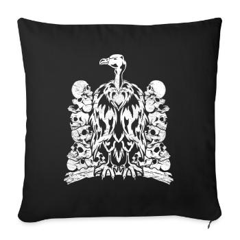 Skulls Scavengers Bird of Prey Gift Vulture - Sofa pillowcase 17,3'' x 17,3'' (45 x 45 cm) - black - Front