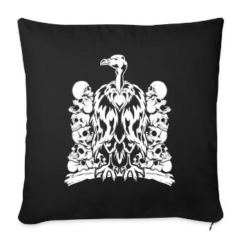 Bird of Prey Skulls Scavengers Gift Vulture - Sofa pillowcase 17,3'' x 17,3'' (45 x 45 cm) - black - Front
