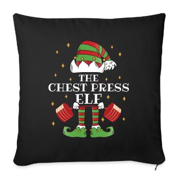 The Chest Press Elf Fitness - Sofa pillowcase 17,3'' x 17,3'' (45 x 45 cm) - black - Front