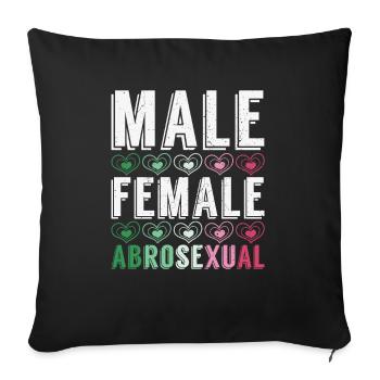 LGBT Pride Gift Male Female Abrossexual - Sofa pillowcase 17,3'' x 17,3'' (45 x 45 cm) - black - Front