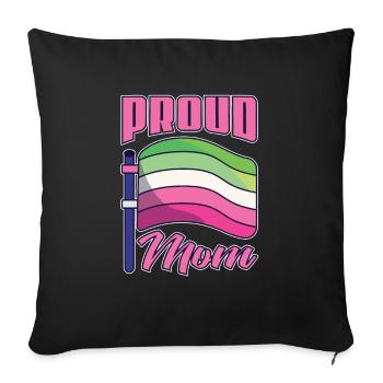 Fière maman LGBT Cadeau de la fête des mères Abrossexual - Housse de coussin décorative 45 x 45 cm - noir - Devant