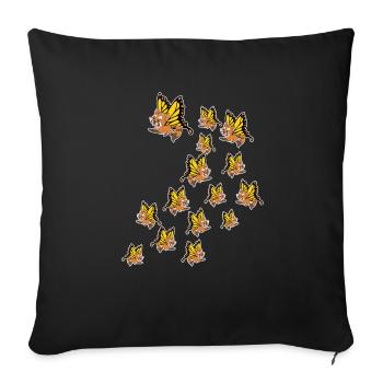 China Tier Geschenk Schmetterling Roter Panda - Sofakissenbezug 45 x 45 cm - Schwarz - Vorne