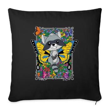Insecte Forest Animal Gift Butterfly Raccoon - Housse de coussin décorative 45 x 45 cm - noir - Devant