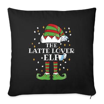 Le café Elfe Latte Lover - Housse de coussin décorative 45 x 45 cm - noir - Devant