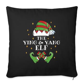 L’Elfe Ying & Yang Namaste - Housse de coussin décorative 45 x 45 cm - noir - Devant