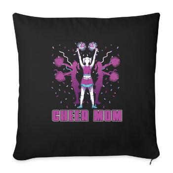 Cheerleader Maman Cadeau de fête des mères Cheerleading - Housse de coussin décorative 45 x 45 cm - noir - Devant
