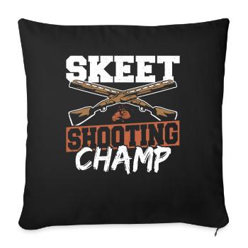 Skeet Shooting Champ Skeet Shooting Clay Target - Sofa pillowcase 17,3'' x 17,3'' (45 x 45 cm) - black - Front