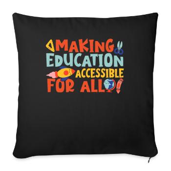 Making Education Accessible Special Education - Sofa pillowcase 17,3'' x 17,3'' (45 x 45 cm) - black - Front