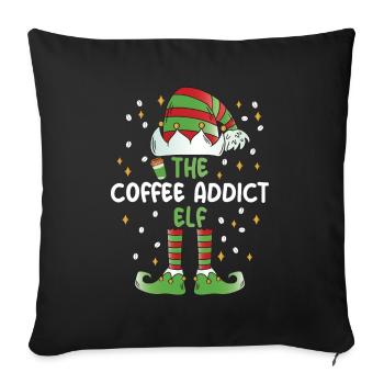 The Coffee Addict Elf - Sofa pillowcase 17,3'' x 17,3'' (45 x 45 cm) - black - Front