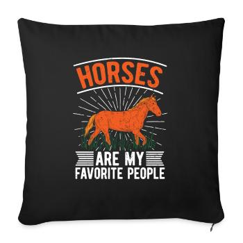 Horses are my dearest people Riding Horse - Sofa pillowcase 17,3'' x 17,3'' (45 x 45 cm) - black - Front