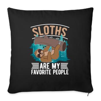 Tropical Zoo Animal Gift Funny Sloth - Sofa pillowcase 17,3'' x 17,3'' (45 x 45 cm) - black - Front