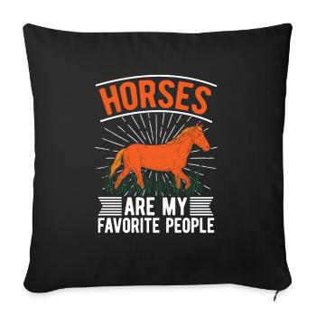 Cadeau d’équitation équestre équestre amusant - Housse de coussin décorative 45 x 45 cm - noir - Devant