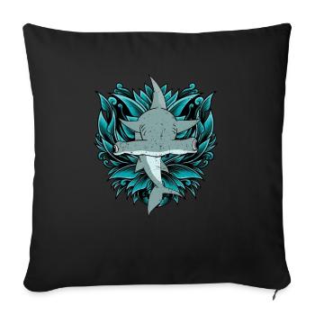 Sea Life Ocean Animal Shark Gift Hammerhead Shark - Sofa pillowcase 17,3'' x 17,3'' (45 x 45 cm) - black - Front