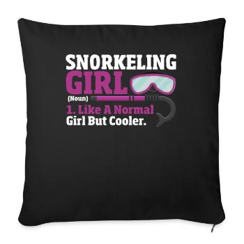 Fille de plongée en apnée Comme une fille normale - Housse de coussin décorative 45 x 45 cm - noir - Devant