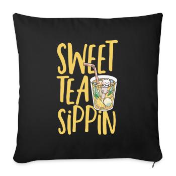 Thé sucré Sippin thé glacé boisson thé glacé - Housse de coussin décorative 45 x 45 cm - noir - Devant