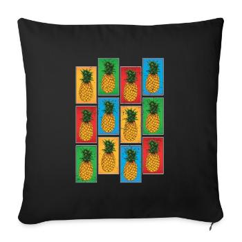 Tropical Fruit Fruit Gift Pop Art Pineapple - Sofa pillowcase 17,3'' x 17,3'' (45 x 45 cm) - black - Front