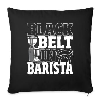 Ceinture noire dans la cafetière Barista - Housse de coussin décorative 45 x 45 cm - noir - Devant