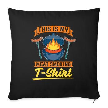 Grillades de viande T-shirt Cadeau Drôle de grillades - Housse de coussin décorative 45 x 45 cm - noir - Devant