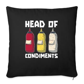 Chef of Spices BBQ Party Gift BBQ Grilling - Sofa pillowcase 17,3'' x 17,3'' (45 x 45 cm) - black - Front