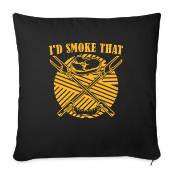 Steak Grill Master BBQ Gift Funny Grilling - Sofa pillowcase 17,3'' x 17,3'' (45 x 45 cm) - black - Front
