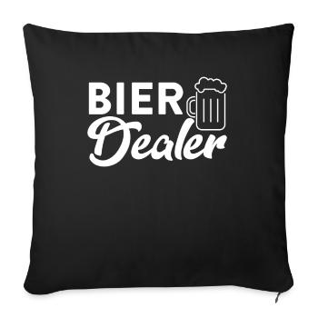 Bier Dealer - Für Bierkenner & Hobbybrauer - Sofakissenbezug 45 x 45 cm - Schwarz - Vorne