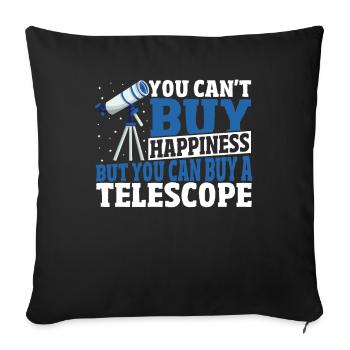 Le bonheur de l’astronomie ne s’achète pas, mais c’est possible - Housse de coussin décorative 45 x 45 cm - noir - Devant