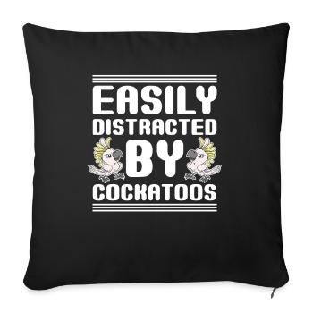 Papagei Vogelliebhaber Geschenk Lustiges Kakadu - Sofakissenbezug 45 x 45 cm - Schwarz - Vorne