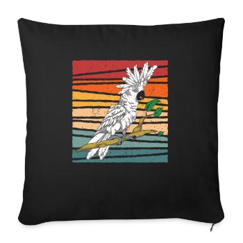 Retro Kakadu - Sofakissenbezug 45 x 45 cm - Schwarz - Vorne